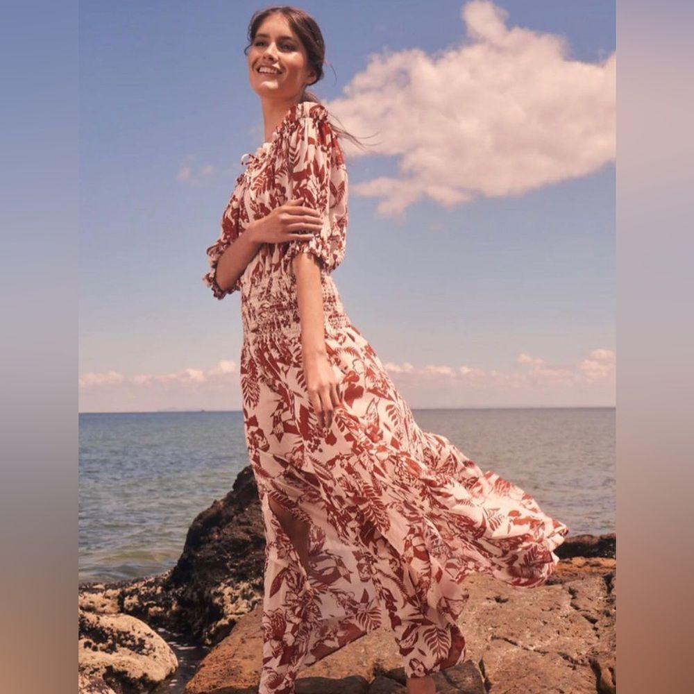 Boho off shoulder floral maxi